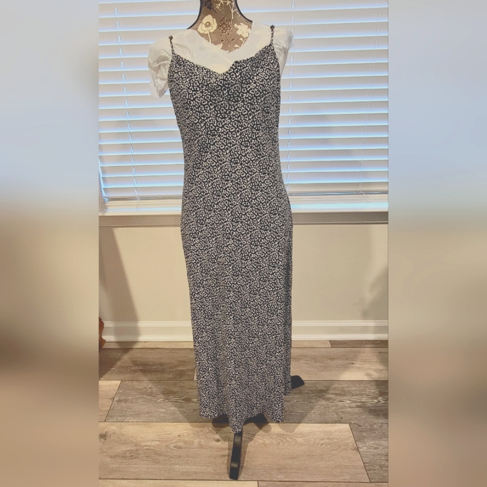 Banana Republic Animal Print Spaghetti Strap Slip Dress